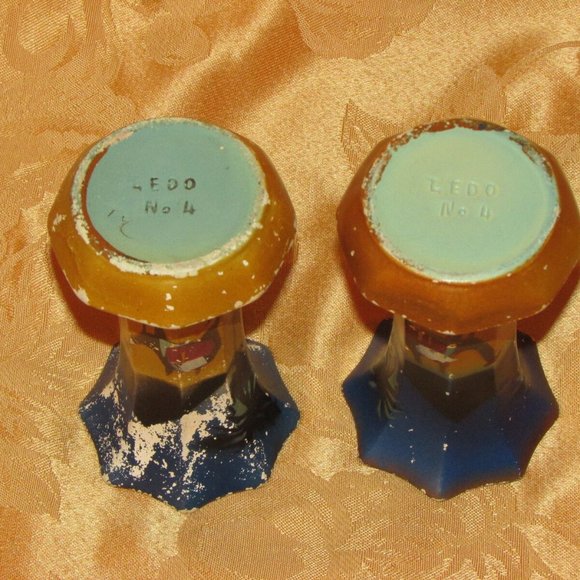 2 Antique Art Deco Vases Brentleigh Ware Ledo Hand Painted Pyramids Desert Camel - Picture 5 of 6